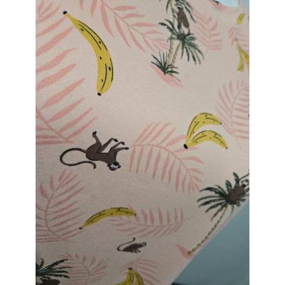 Joy Spun Monkey Jungle Nightgown Women Plus 2x-3X Peach Multicolor - Picture 3 of 3